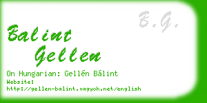 balint gellen business card